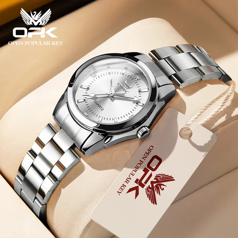 OPK 6002 Ladies Watches Steel Strap Waterproof Luminous Women's Watches Fashion Simple Elegant Quartz Wrist Watches for Woman