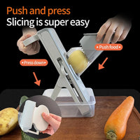 Slicer Safe Mandoline Vegetable Cutter Veggie Dicer Slicer for Julienne French Fry and Potato Get Storage Box with Lid