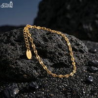Effie Queen 925 Pure Silver 14k Gold 1.3mm Mariner Chain Anklet Simple Jewelry for Women Summer Beach Party Birthdays Gift SA24