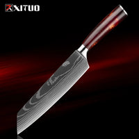 XITUO 1-8Piece Kitchen knife Set 7Cr17Mov Stainless Steel Chef Knife Ultra Sharp Santoku Cleaver Utility Knife Cooking Knives