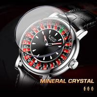 LIGE Fashion Men Watch Rotating Dial Las Vegas Roulette Desktop Theme Watch Men Waterproof Luminous Clock Watches Creative Clock