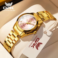 OPK 6002 Ladies Watches Steel Strap Waterproof Luminous Women's Watches Fashion Simple Elegant Quartz Wrist Watches for Woman