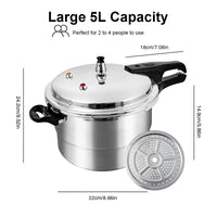 Pressure Cooker with Steaming Plate Small Pressure Cooker Household Stovetop Pressure Canner for Gas Stove Induction Cooker