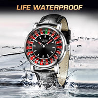 LIGE Fashion Men Watch Rotating Dial Las Vegas Roulette Desktop Theme Watch Men Waterproof Luminous Clock Watches Creative Clock