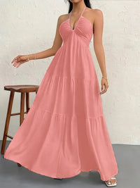 2026 Summer Women’s Trendy Deep V Shoulder Boho-Style Belt Dress for Weddings, Festivals, and Parties.