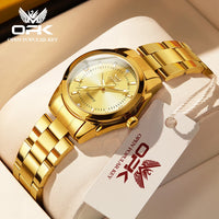 OPK 6002 Ladies Watches Steel Strap Waterproof Luminous Women's Watches Fashion Simple Elegant Quartz Wrist Watches for Woman