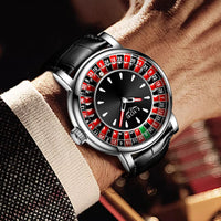 LIGE Fashion Men Watch Rotating Dial Las Vegas Roulette Desktop Theme Watch Men Waterproof Luminous Clock Watches Creative Clock
