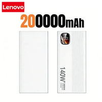 Lenovo 500000mAh 140W PowerBank Super Fast Charge Portable Powerbank External Battery Charger LED Display For iPhone