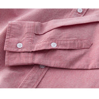 Spring Pink Shirts For Men Autumn Casual Slim Fit 100% Cotton Oxford Long Sleeve Shirt Men's Vintage button down shirt Clothes