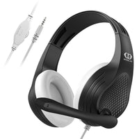 3.5mm Wired Over-Ear Headphones with Mic, Noise Cancelling, Stereo Bass, Soft Earmuffs for Gaming PC/PS4/PS5/XBOX/Laptop/Phone/T