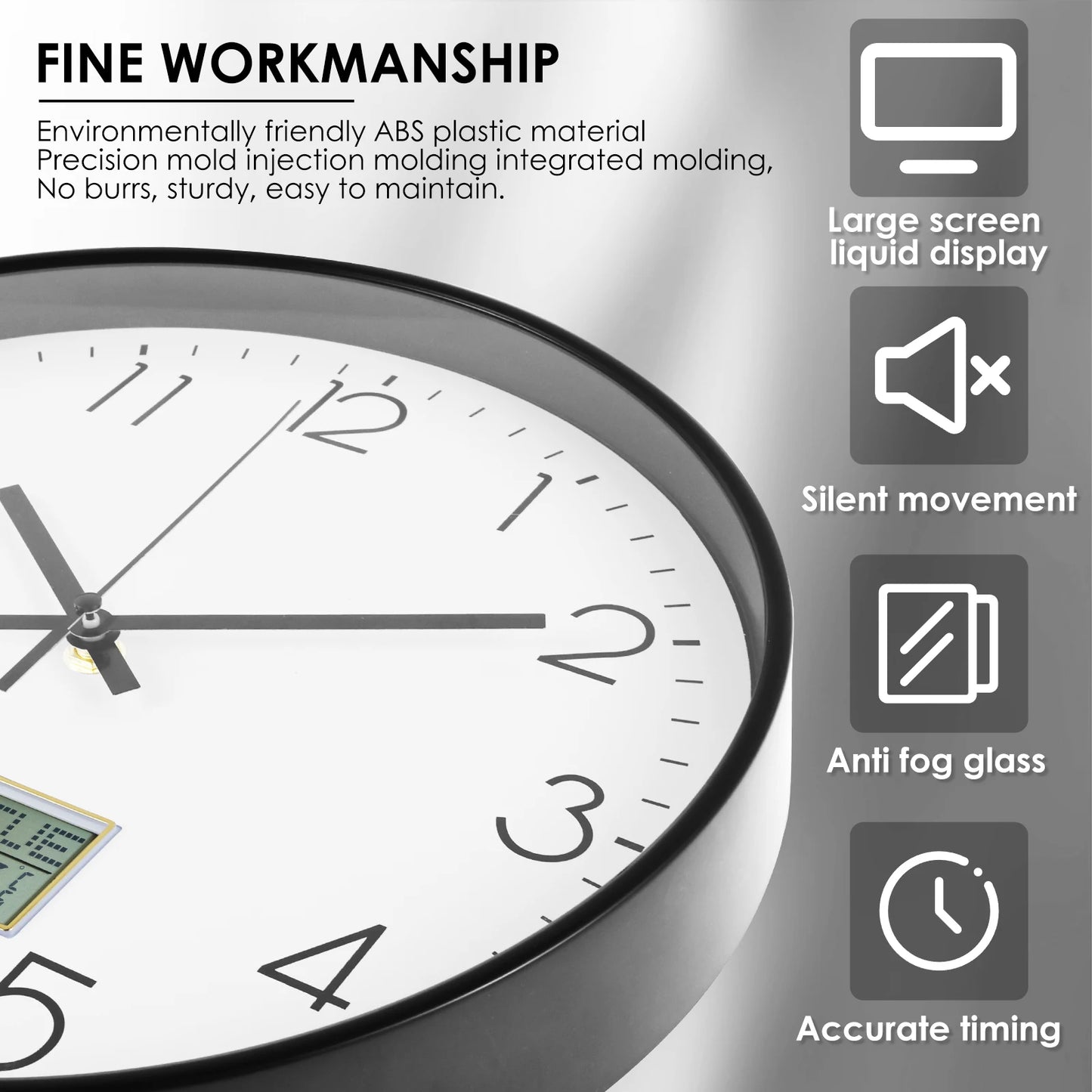 Modern Minimalist Wall Clock Silent Sweep Movement Nordic Style Living Room Bedroom Office Decor Large Round Quiet Timepiece