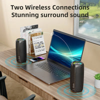 Zealot-MP2 Portable Bluetooth Speaker,IPX5 Waterproof 360° Wireless Speaker TWS Stereo Pairing 15hrs Playtime For Camping Hiking