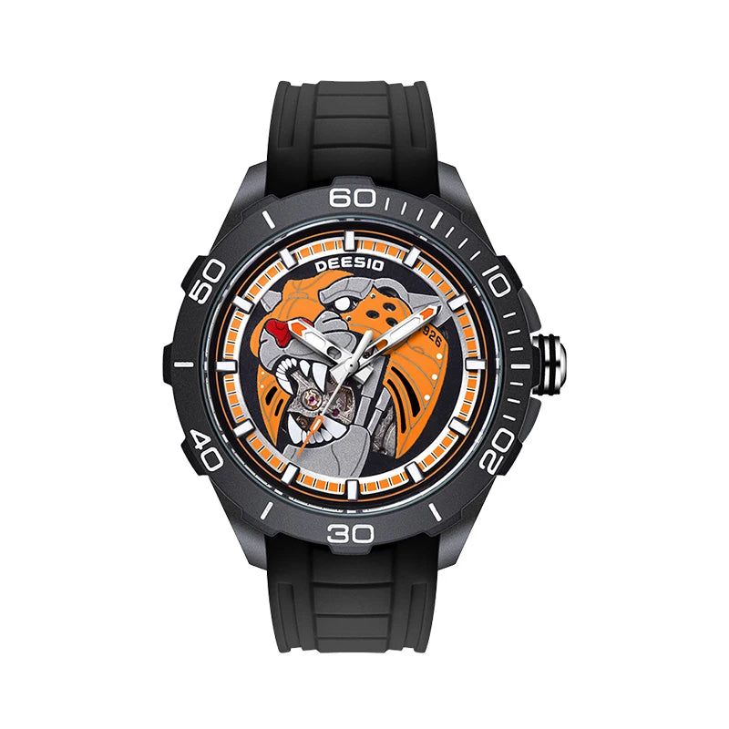 Deesio Men's Automatic Mechanical Watch Carbon Fiber Case Luminous Display Water Resistant Fashion Sport Watch Gift for Men