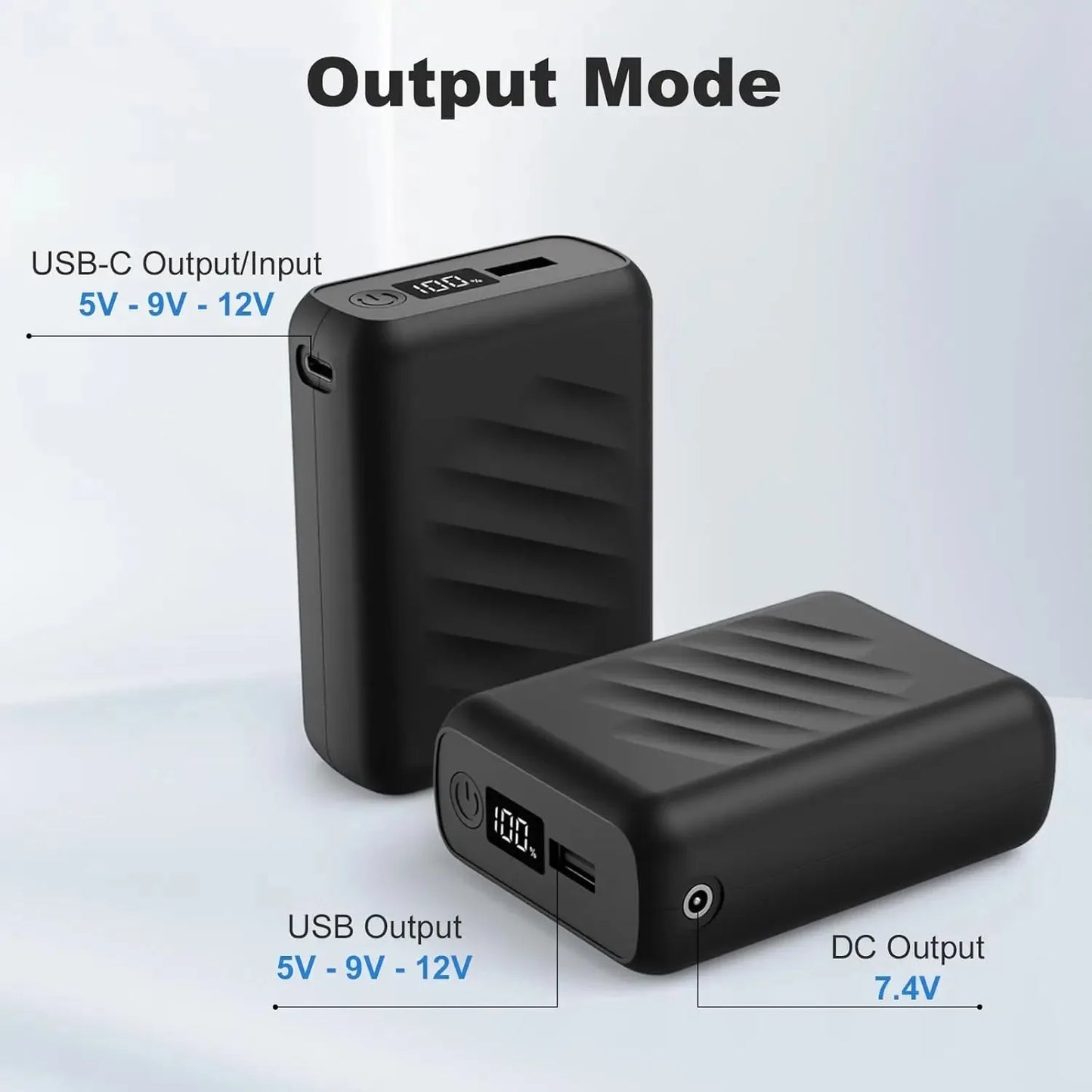 30000mAh Rechargeable 12V 3A Power Pack Suitable For Heating Vests Power Banks Backup Batteries And Air Conditioning Workwear