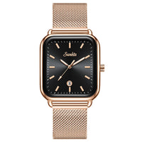 Sunkta Fashion Elegant Woman Watch Luxury Retro Calendar Silicone Belt Casual Sport Waterproof Simple Quartz Watches Ladies Gift