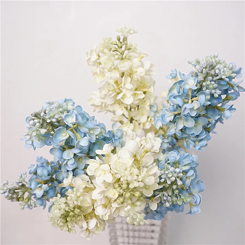 4Pc/lot Feel Real Touch Moisturizing Lilac Latex Artificial Flowers Home Table Decoration Floral Event Party Wedding Fake Flower