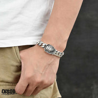 S925 sterling silver bracelet domineering lion tank bracelet Fashion Simple retro jewelry Creativity Gift