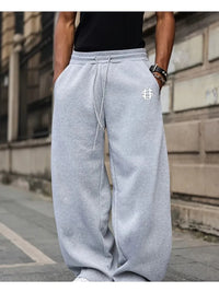 American Knife Street Men's Printed Wide-leg Pants, US Dollar Logo Sports Long Pants, Cool and Trendy Autumn Men's Gifts