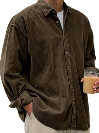 New Corduroy Shirt For Men Long-sleeved Trendy Casual Loose-fitting Thick Shirt/JacketFor Men, Suitable for Autumn and Winter