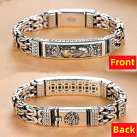 2025 Vintage 100% Real Solid S925 Silver Retro Lucky Pixiu Man Bracelet Thick Style Domineering Trend Personality Jewelry
