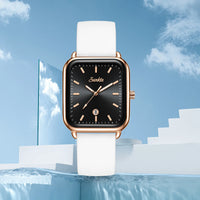Sunkta Fashion Elegant Woman Watch Luxury Retro Calendar Silicone Belt Casual Sport Waterproof Simple Quartz Watches Ladies Gift