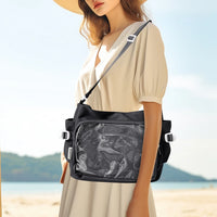 Women Ita Bag Japanese Style Shoulder Purse with Clear Window Cartoon Book Bag Multi-pockets Adjustable Strap Trendy Outdoor Bag