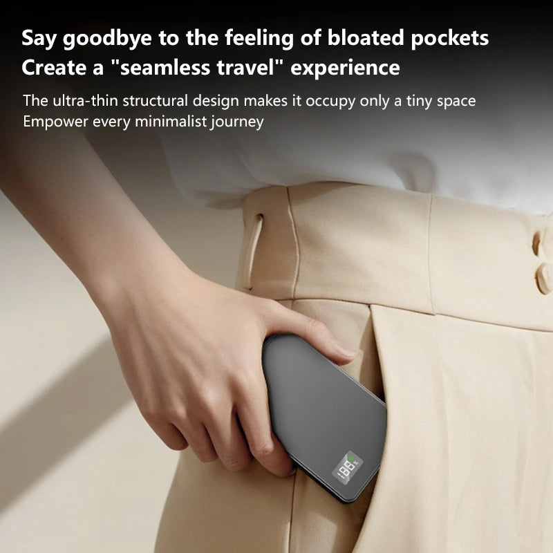 Lenovo Ultra-thin 500000mAh Mobile Power Bank For MagSafe Magnetic Wireless Fast Charge Portable LED Display For iPhone Xiaomi