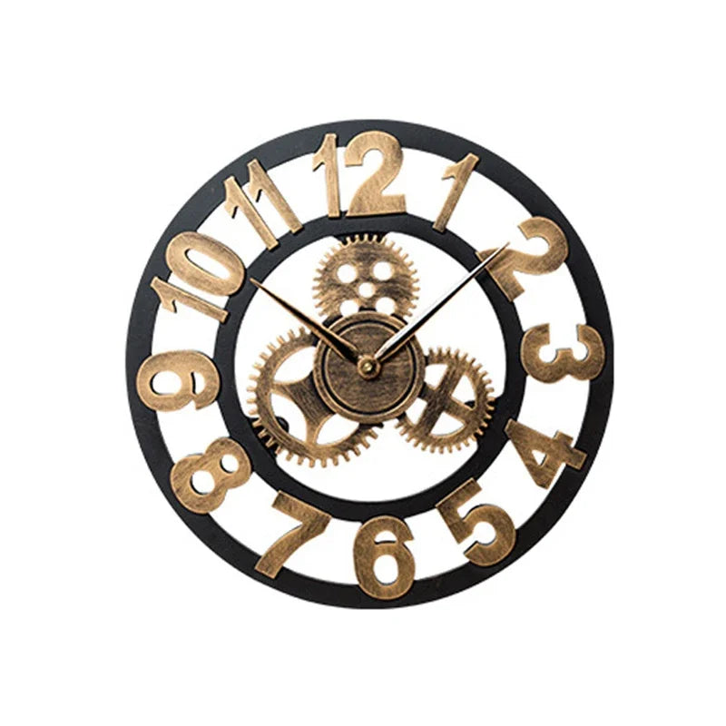 1PC 30/35/40CM Industrial Gear Wall Clock Moving Gear Clock Rustic Gear Wall Clock Industrial Decor Clock for House Warming Gift