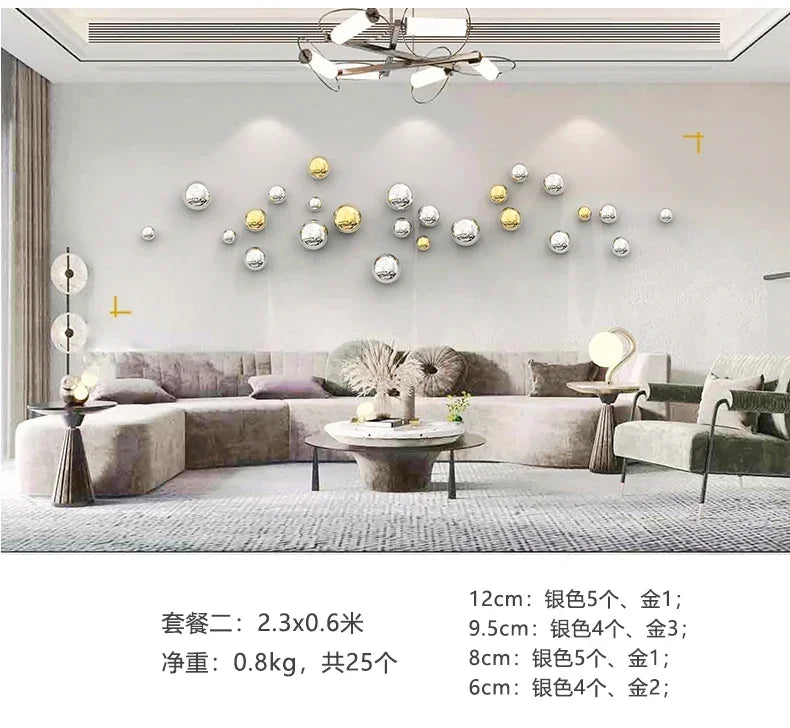 Nordic Stereo Resin Background Wall Decor Ball Living Room Decor Ball Home Accessories Hotel Commercial Space Shop Wall Hanging