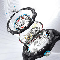 Deesio Men's Automatic Mechanical Watch Carbon Fiber Case Luminous Display Water Resistant Fashion Sport Watch Gift for Men