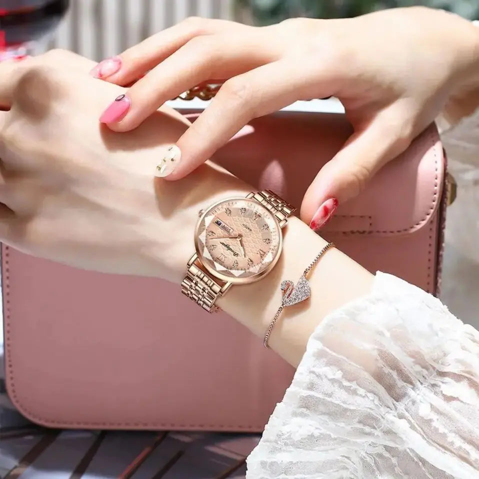 POEDAGAR High Quality Women Watch Stainless Steel Exquisite Wristwatch Bracelet Waterproof Luminous Elegant Ladies Watches Reloj