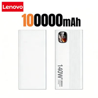 Lenovo 500000mAh 140W PowerBank Super Fast Charge Portable Powerbank External Battery Charger LED Display For iPhone