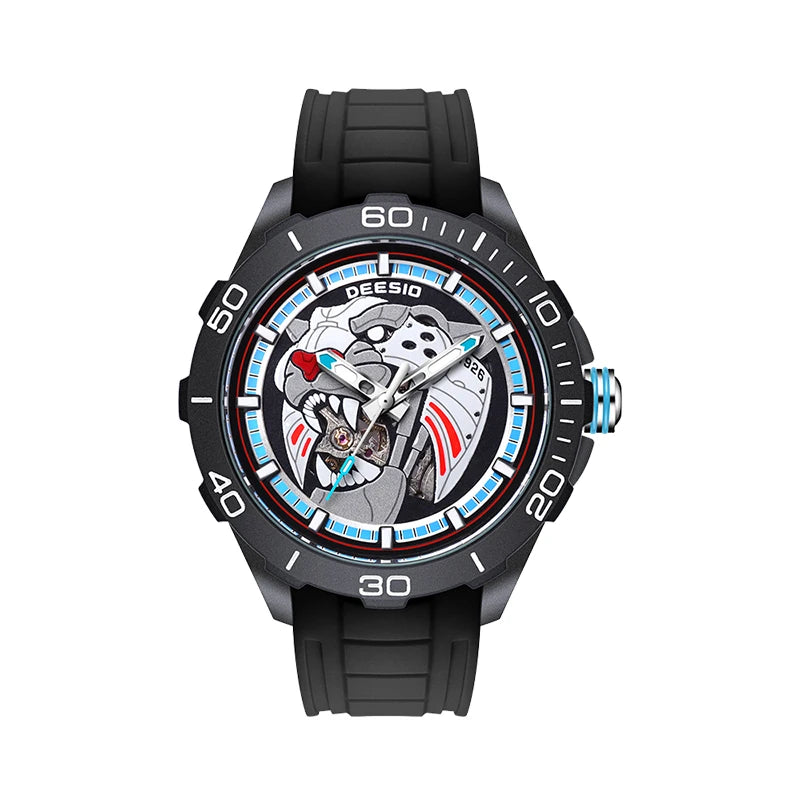 Deesio Men's Automatic Mechanical Watch Carbon Fiber Case Luminous Display Water Resistant Fashion Sport Watch Gift for Men