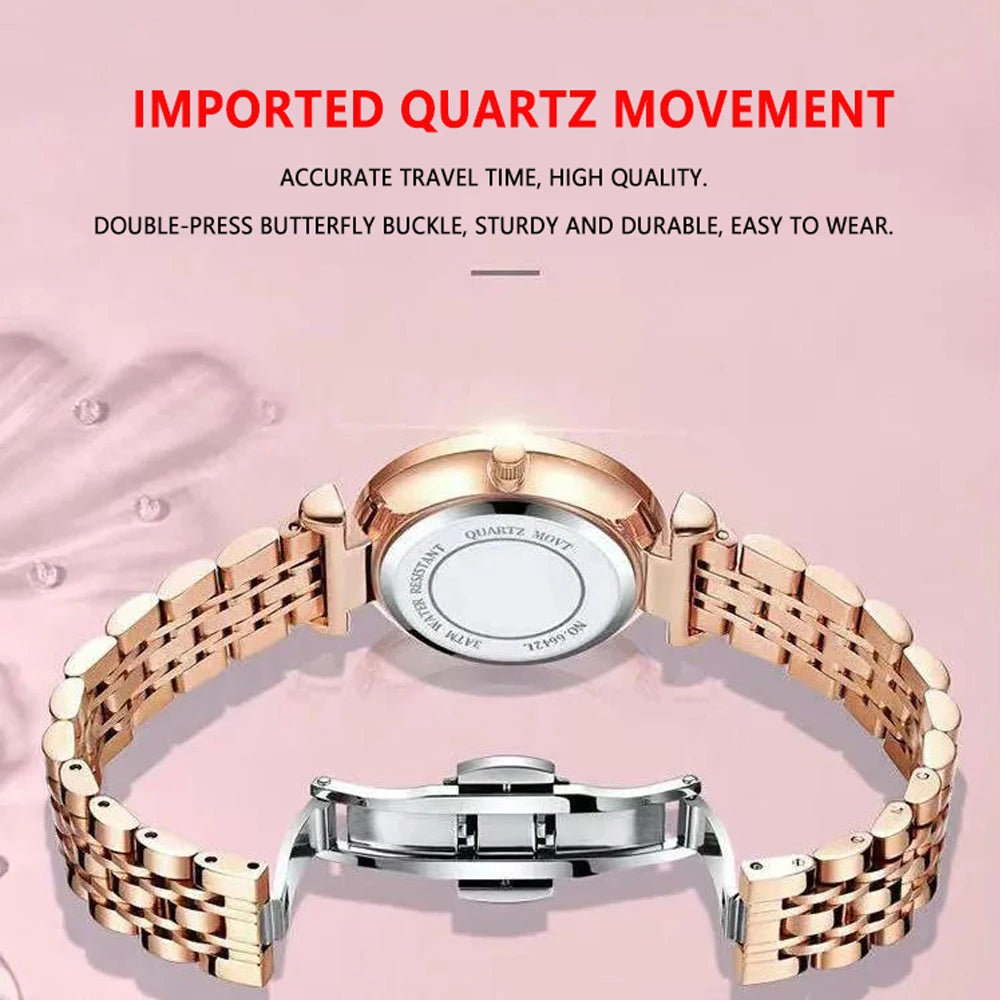 POEDAGAR High Quality Women Watch Stainless Steel Exquisite Wristwatch Bracelet Waterproof Luminous Elegant Ladies Watches Reloj