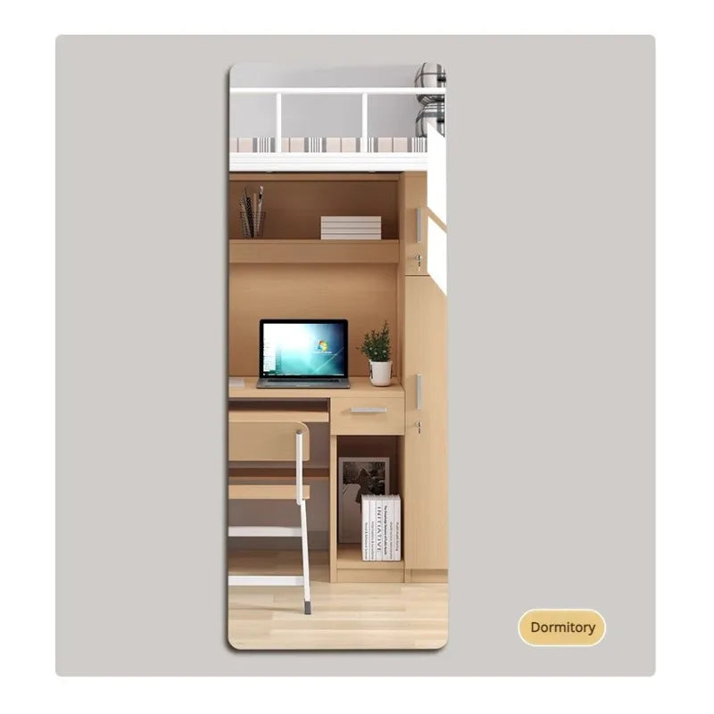 Self Adhesive Full Body Mirror Sticker Acrylic Wall Mounted Dressing Mirror for Bedroom Home Closet Door Easy DIY Installation