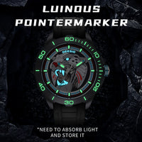 Deesio Men's Automatic Mechanical Watch Carbon Fiber Case Luminous Display Water Resistant Fashion Sport Watch Gift for Men