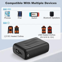 30000mAh Rechargeable 12V 3A Power Pack Suitable For Heating Vests Power Banks Backup Batteries And Air Conditioning Workwear