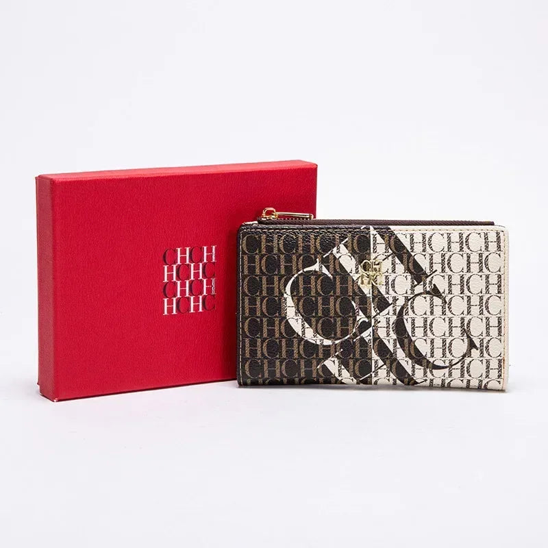 CH Exquisite Compact Portable High-quality Wallet With A High-end Feel Light Luxury Women's Cartoon Pattern Printed Wallet