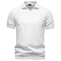 AIOPESON Men's Breathable Silky Polo Shirt Solid Color Soft Skin-Friendly Casual Cool Old Money Style Male Polo Shirts