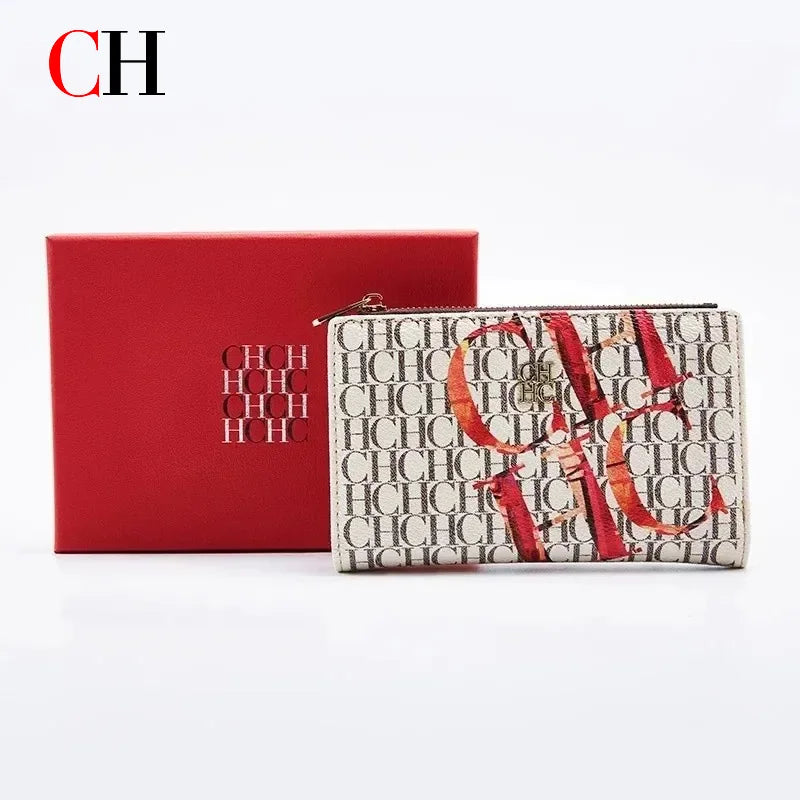CH Exquisite Compact Portable High-quality Wallet With A High-end Feel Light Luxury Women's Cartoon Pattern Printed Wallet