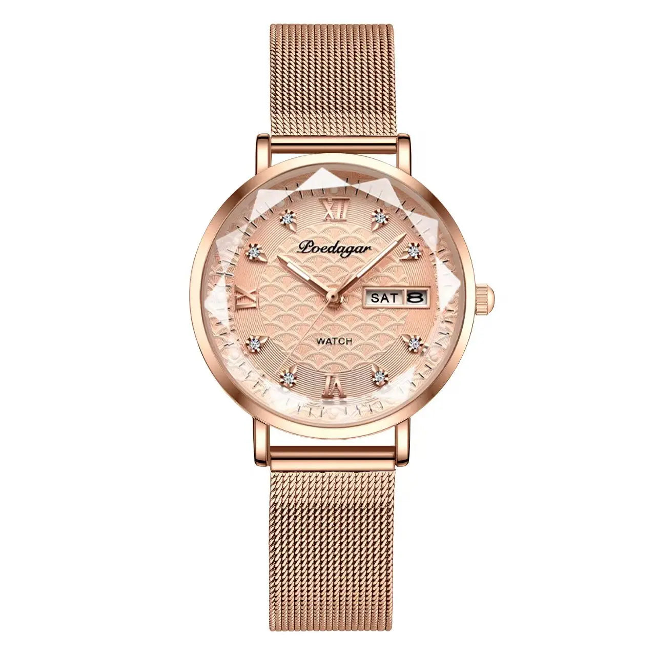 POEDAGAR High Quality Women Watch Stainless Steel Exquisite Wristwatch Bracelet Waterproof Luminous Elegant Ladies Watches Reloj