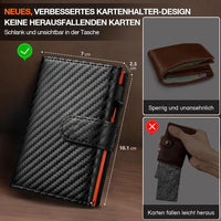 Pop Up Wallet with Coin Compartment RFID Protection Credit Card Holder Wallet for men