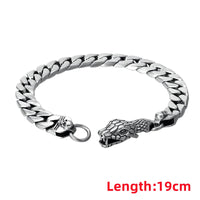 Factory Price S925 Sterling Silver Snake-Head Trendy and Fashionable Retro Punk Python Bracelet Jewelry Couples Gift