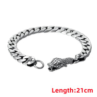 Factory Price S925 Sterling Silver Snake-Head Trendy and Fashionable Retro Punk Python Bracelet Jewelry Couples Gift