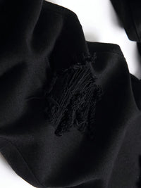 Men's slim fit perforated black denim pants