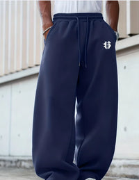 American Knife Street Men's Printed Wide-leg Pants, US Dollar Logo Sports Long Pants, Cool and Trendy Autumn Men's Gifts