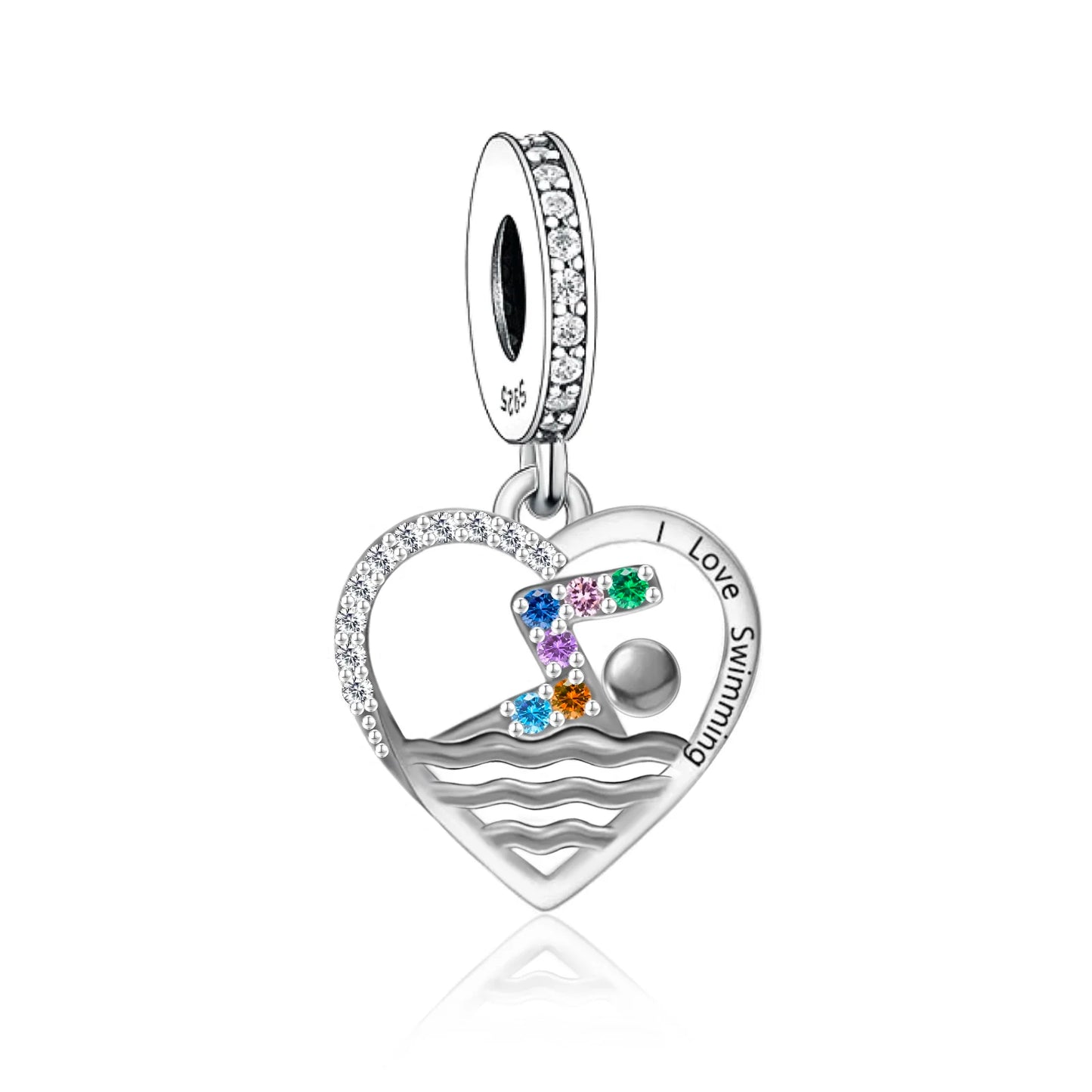 Fit Original Charm Bracelet 925 Sterling Silver Swimming Symbol She Believed She Could So She Did Bead For Making Women Berloque
