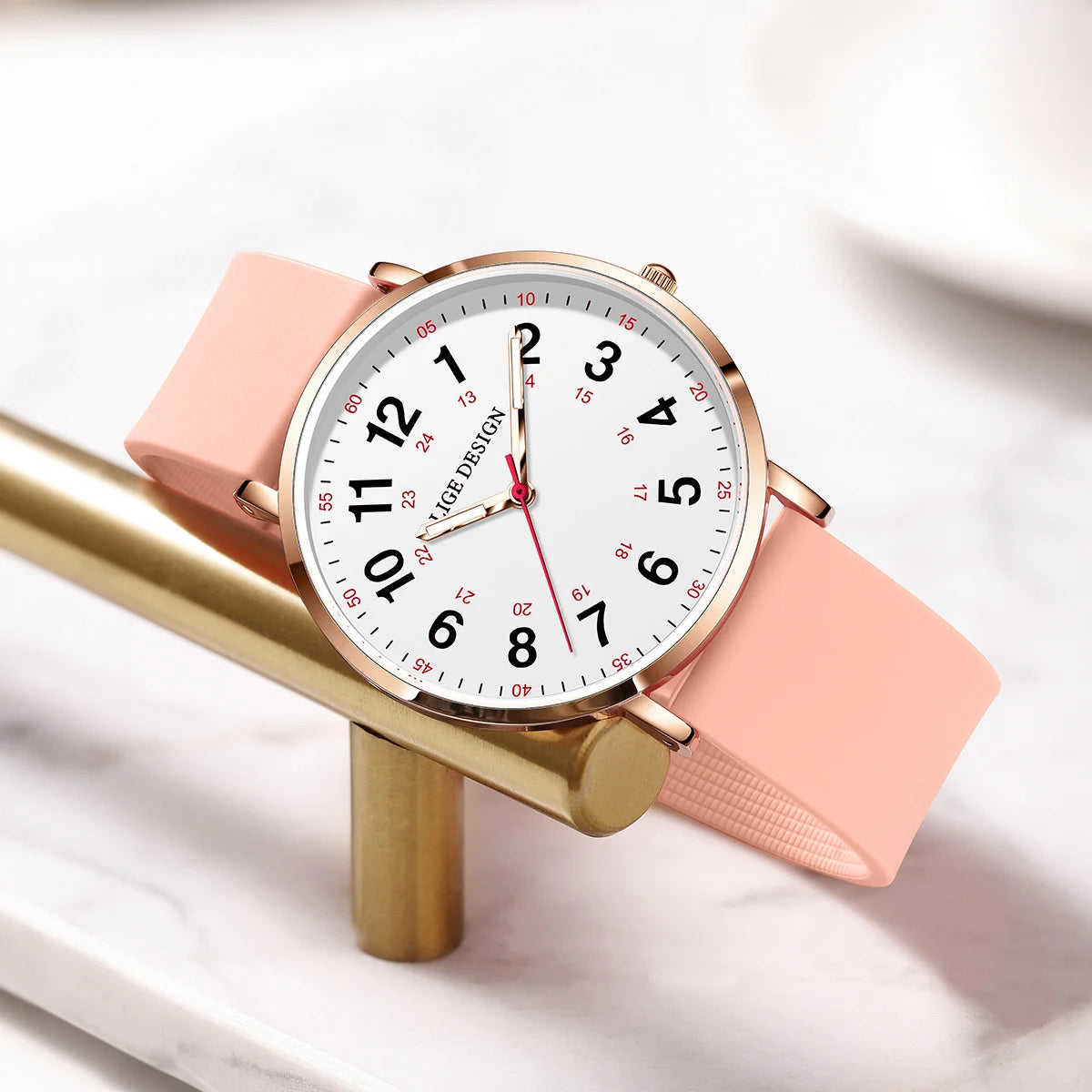 LIGE Luxury Silicone Strap Women's Wristwatch Digital Elegant Ladies Watches Fashion Simple Waterproof Quartz Watches for Woman
