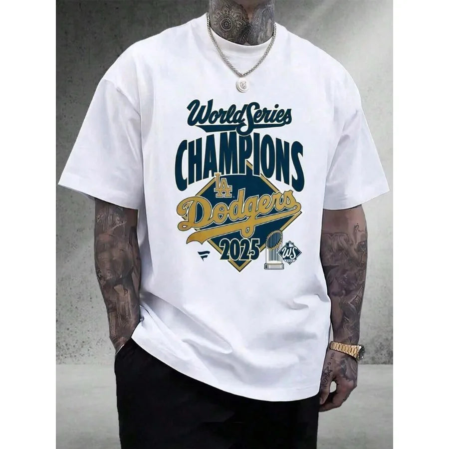 【New style】World Series Champions La Dodgers Men's T Shirts Graphic T Shirts 100 Cotton Shirts Super Soft Mens Gifts Christmas