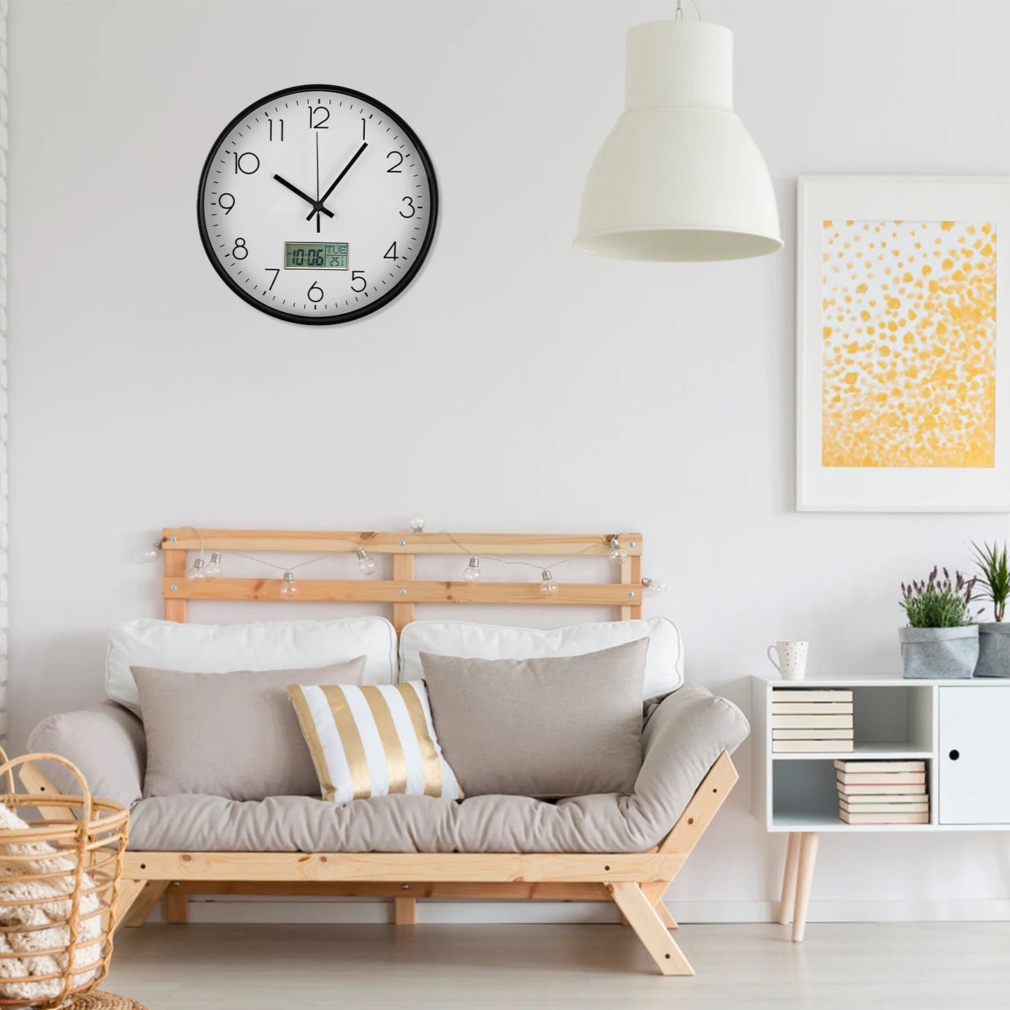 Modern Minimalist Wall Clock Silent Sweep Movement Nordic Style Living Room Bedroom Office Decor Large Round Quiet Timepiece